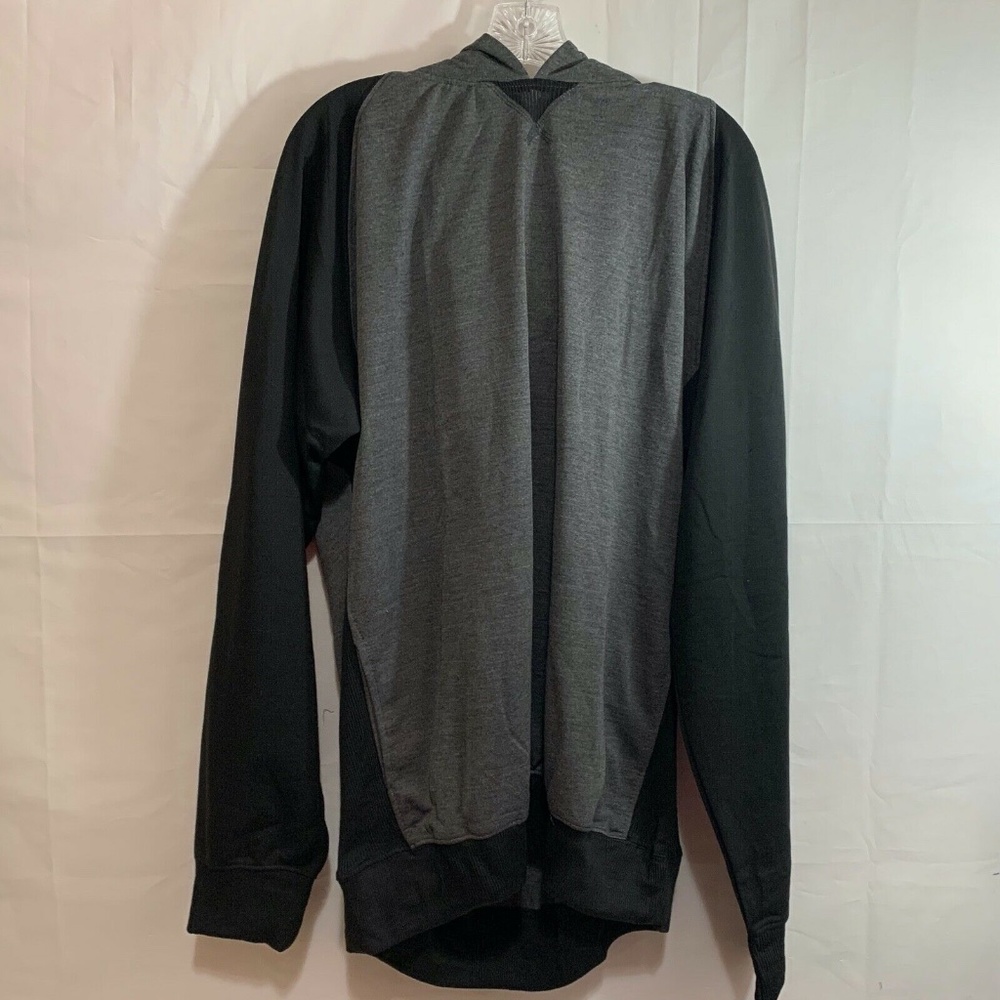 Roadblock Men Colorblock 2-Tone Long Sleeve Hooded Sweatshirt Dark Grey Size XXL